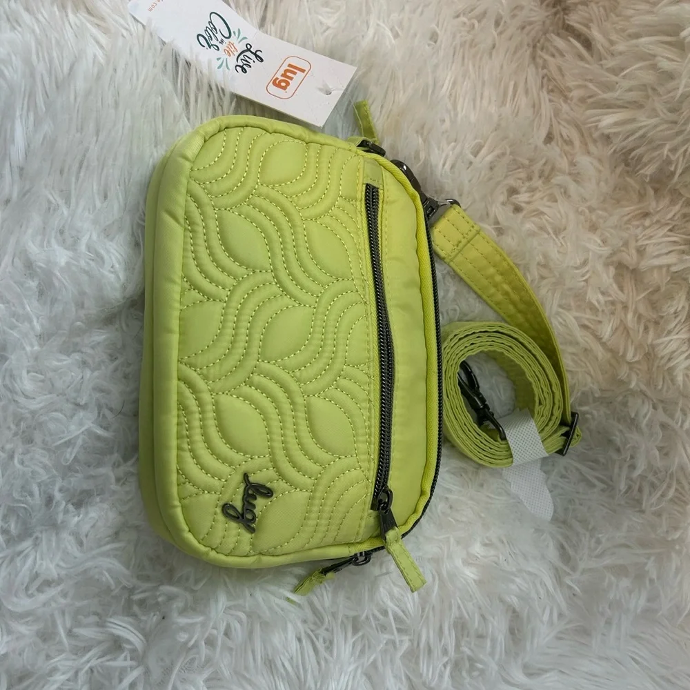 NWT Lug Quilted Neon Green Crossbody Bag - Picture 1 of 5